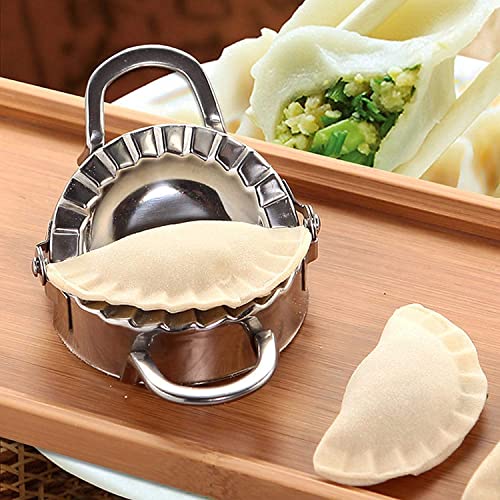 Image of Stainless Steel Kitchen Dumpling Momos Ghughra Samosa karanji Gujiya Mould Dough Press Maker Mould Machine for Kitchen, 16 x 10 x 5 centimeters