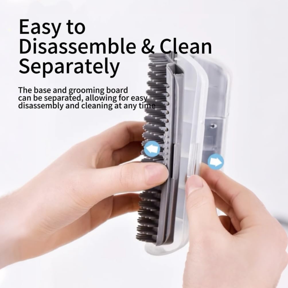 Self Cleaning Pet Grooming Brush - Wall Mounted Reusable Cat & Small Dog Groomer with Adhesive, Durable PP Plastic Comb, Space Saving Home Grooming Tool - image 3