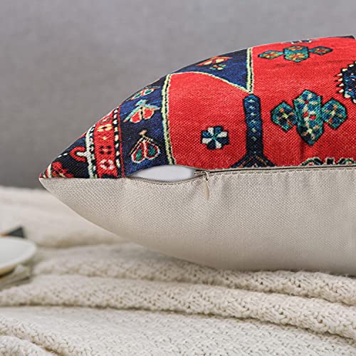 4er Set Dekorative Kissenbezüge 40 x 40 cm Stammes-Abstraktes Rot Orientalisch Kissenbezug Persischer Teppich Muster… – Bild 8
