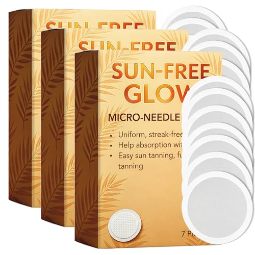 21pcs Sun Free Glow Micro Needle Patches Sunless Glow Micro-needle Patch 2026 Self Tanning Patches Natural Tanning Microdarts Patch Suitable For All Skin Types (3 Boxes)