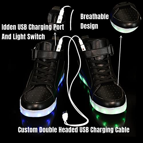 Image of IGxx LED Light Up Shoes for Men USB Recharging High Top LED Sneakers Women Kids