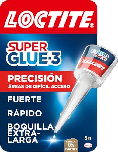 Loctite Super Glue-3 Precisión, pegamento transparente de máxima precisión, pegamento instantáneo triple resistente, adhesivo universal con goteo fácil de regular, 1x5 g