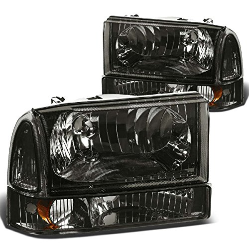 DNA MOTORING Headlight Assembly (Driver & Passenger Side) Compatible With Ford Excursion 00-04/F250 / F350 / F450 / F550 SD 99-04 HL-OH-F99SD4P-SM-AM