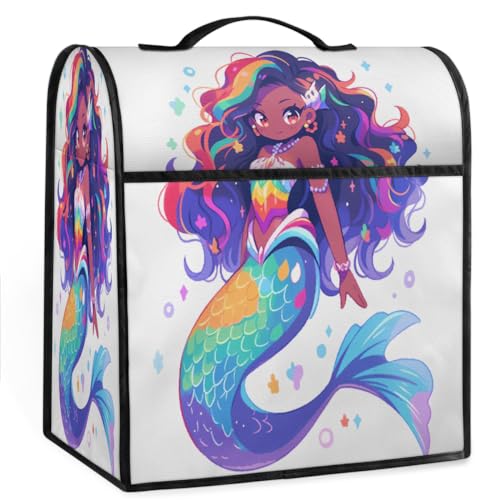 Coffee Maker Cover Africa Mermaid Kitchen Appliance Covers Small Appliance Covers Blender Cover Juicer Cover Dust Covers for Kitchen Appliances with Top Handle and Pockets,Washable,B588