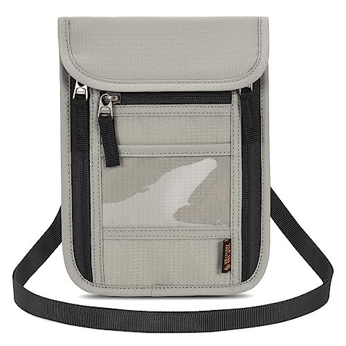 Image of Neck Wallet Lightweight RFID Blocking Waterproof Travel Pouch Passport Wallets for Women Men