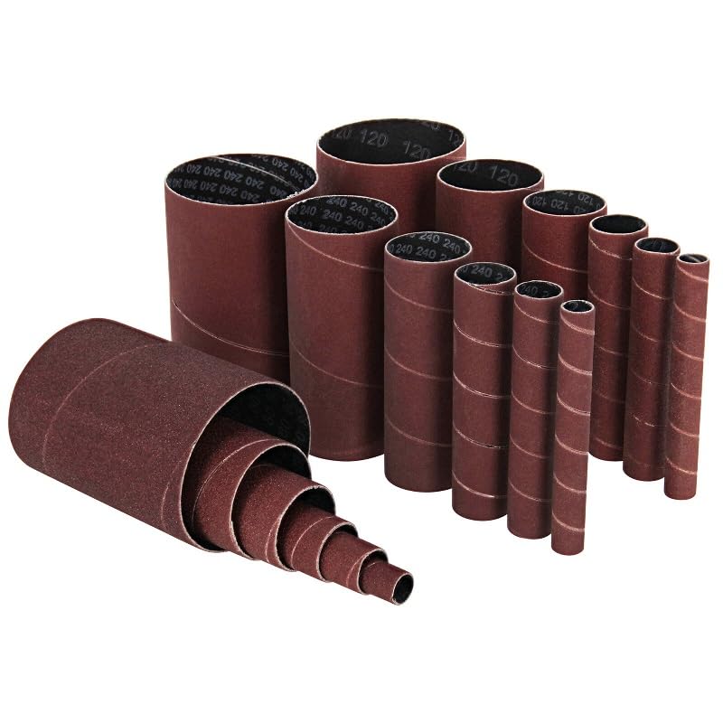 NEW Aluminum Oxide Wood Sanding Sleeves 18-Pack 4.5” Inch Long Sandpaper Rolls, May Vary