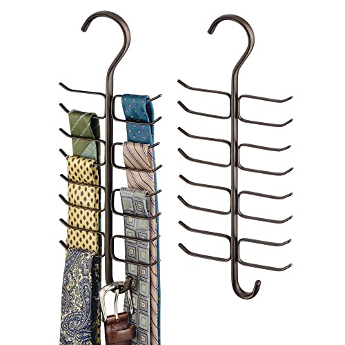 MATERIALE ROBUSTO, DESIGN INTELLIGENTE: Gli appendicravatte sono in metallo con finitura resistente alla ruggine. Le astine ripiegate verso l'alto impediscono a cravatte e cinture di scivolare.