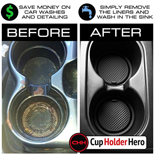 Cupholderhero Fits Honda Hrv Accessories 2016-2022 Premium Custom Interior Non-Slip Anti Dust Cup Holder Inserts, Center Console Liner Mats, Door Pocket Liners 22-Pc Set (Solid Black) #TOP3