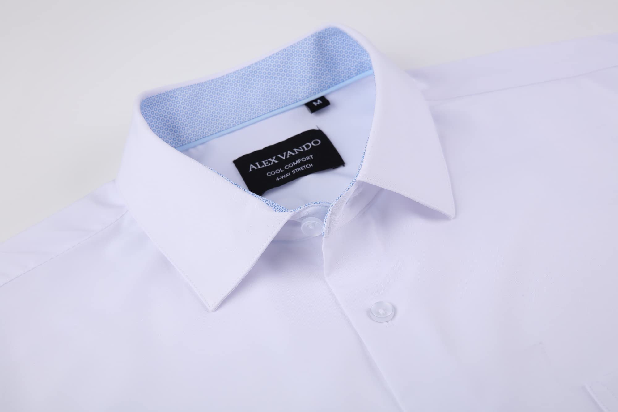 Alex Vando Camicia Uomo Manica Lunga Taglio Regolare Elastica Business per Uomo