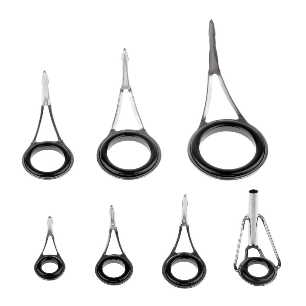 7pcs Mixed Size Fishing Rod Guides Tips Single Leg Line Ring Rod Repair Kit | 7 Pieces Fishing Rod Guides-image-28