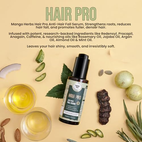 Image of Hair Pro Anti-Hairfall Serum | Redensyl, Procapil, Anagain, Caffeine, Rosemary, Argan, Jojoba & Almond Oils | SLS & Paraben Free | 50ml