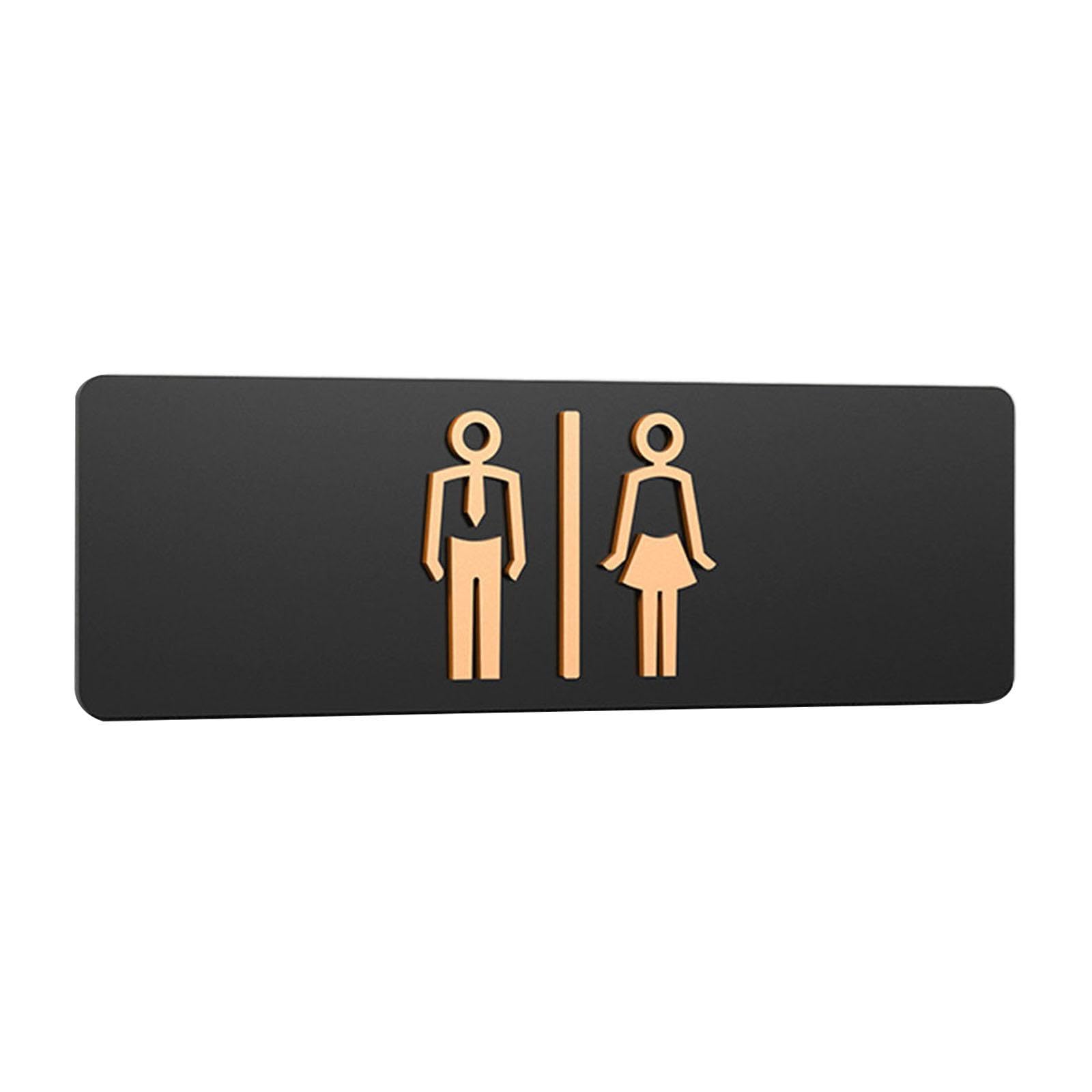 Letrero para baño acrílico diseñado para guiar clientes en el centro comercial