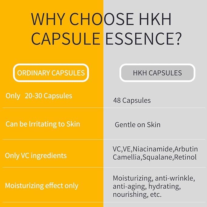 Miniatura 3 de Vitamina C Anti-Arrugas Envejecimiento Facial Suero 48 Cápsulas+Retinol Colágeno Anti-Envejecimiento Arrugas 48 Cápsulas, VC para la Mañana+VA para