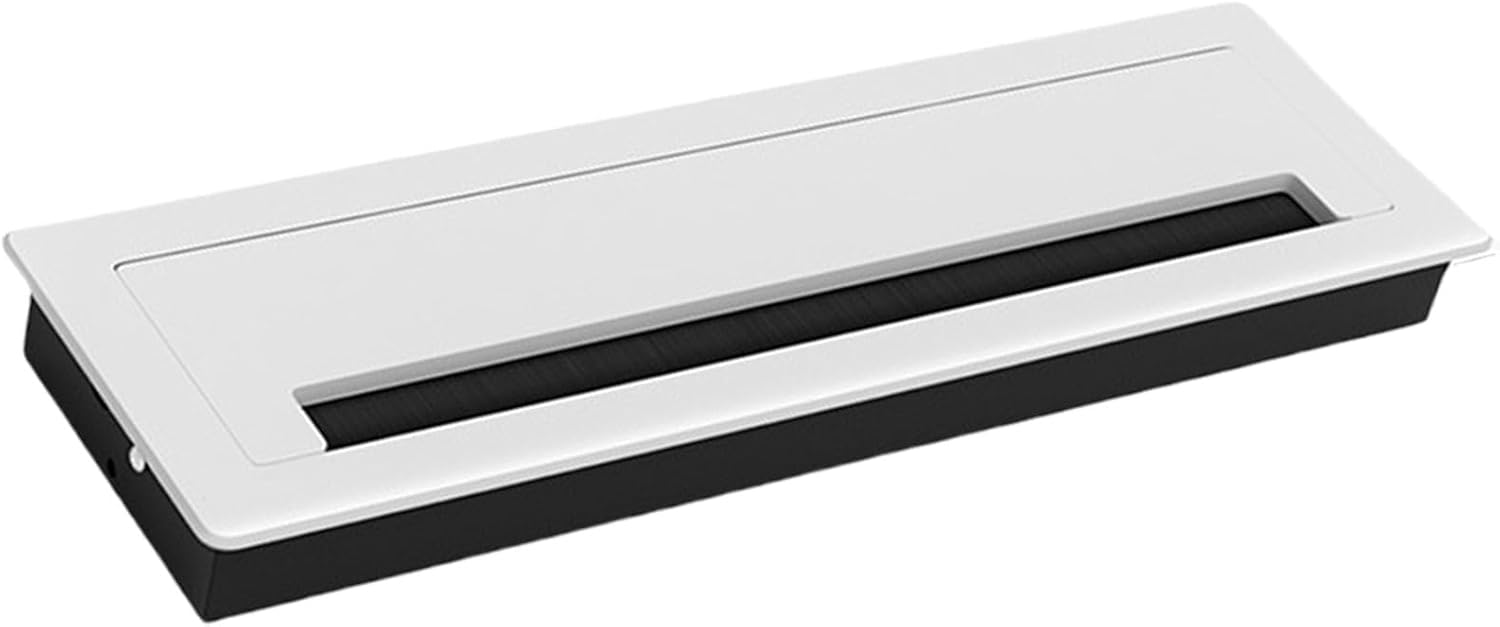 Rectangle Desk Grommet for Cable Control Brushed Metal Cord Hole Cover Pass Through Grommet for Office Furniture Homes Office