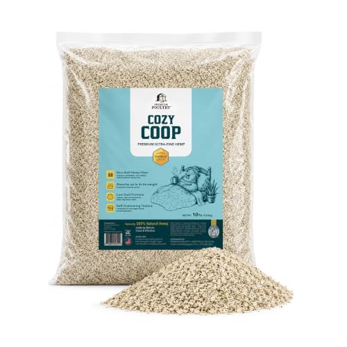 Cozy Coop 10 Lb Premium Siftable Hemp Bedding for Chicken Coop & Small Animals Low Dust Absorbent Hemp Bedding Made in USA for Deep Litter Nesting Boxes & Brooders