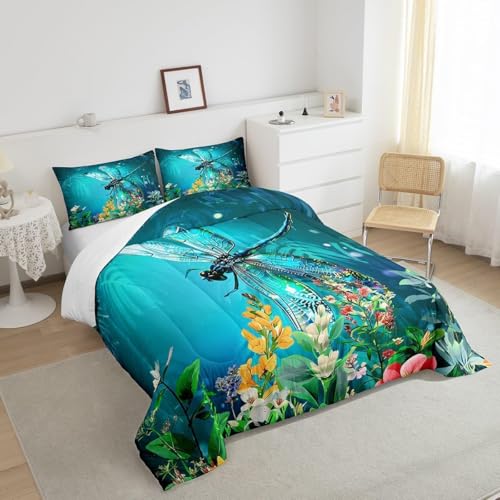 Image of Feelyou Dragonfly Bedding Set Toddler Size 3Pcs for Boys Girls Children