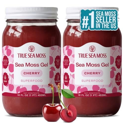 True Sea Moss – Sea Moss Gel – Cherry, Pack of 2 (Labels may Vary)