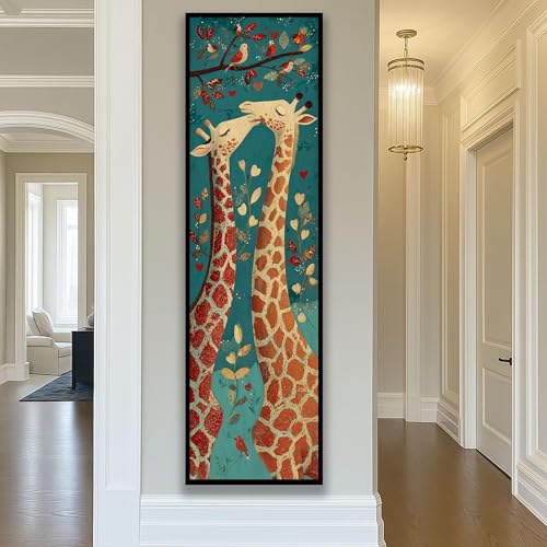 Décoration murale girafe 45x135cm pour habiller un mur étroit et vide