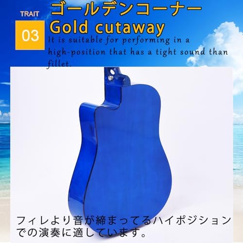 Aryari Acoustic Guitar 38 inch 3/4 Size Junior Cutaway Basswood Guitar Starter Kit For Beginners Kid Adult 6 String Guitare Acoustique With Gig Bag Strap Tuner Capo Pick Guard, Right Hand 38''Blue 5 51TgAI1UrBL. AC