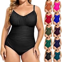Offerte Costume da Bagno Intero Donna Taglie Forti Sexy Costumi Interi da Mare Piscina Push Up Imbottito Reggiseno Costumi Bikini Un Pezzo Spiaggia Beachwear (Nero, XL)