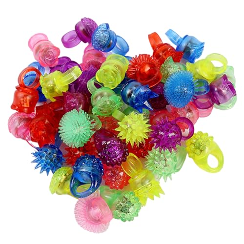 Luces para Dedos, 24 Piezas Anillos Iluminados, Lindo Anillo de Destello Divertido y Seguro Que Brillan en la Oscuridad Llamativas Luces para Dedos Regalos novedosos para Carnavales, Fiestas de cumpl