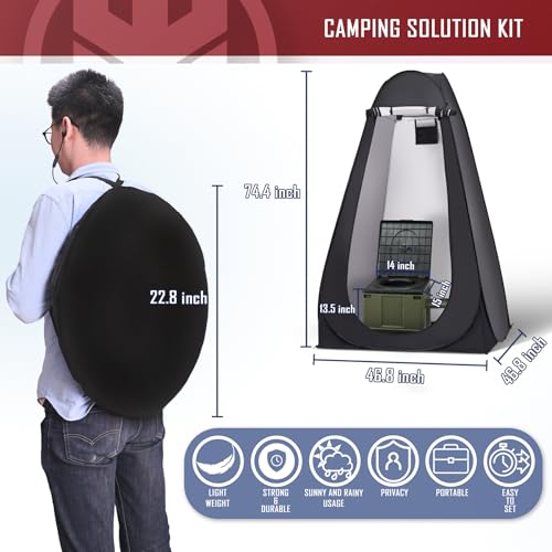 KNINE OUTDOORS Portable Camping Toilets for Adult, Privacy Tent with Carry Bags, Outdoor Toilet for Camping, Portable Potty, Washable and Foldable for RV Travel