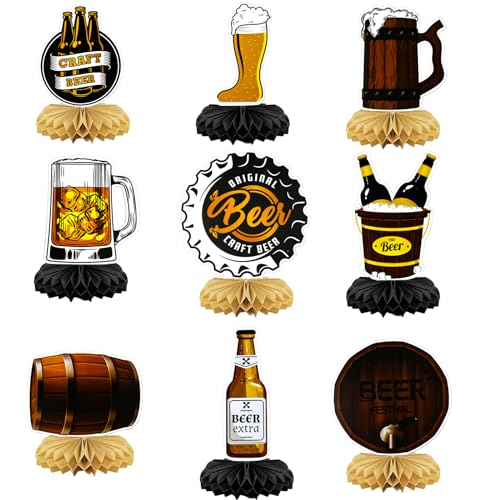 Fiesta de la Cerveza Decoración de Panal de Abeja,Decoración de Panal de Abeja,9 Piezas Decoración de Cumpleaños de Panal,Decoración Fiesta de Oktoberfest,Decoración Mesa,Decoraciones de Fiesta Panal