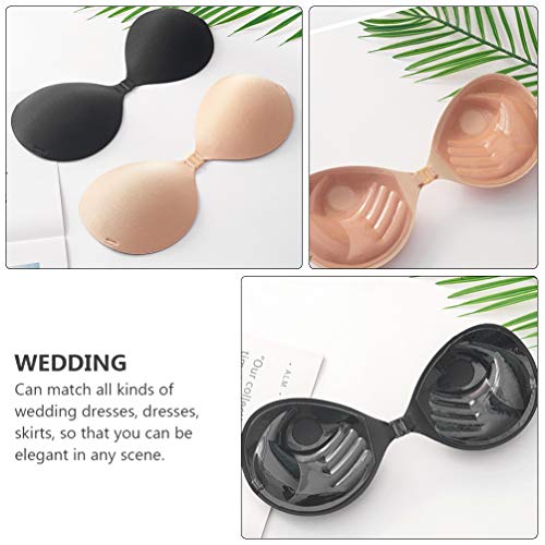VALICLUD 2Pcs Adesivo Sutiã de Silicone Alças Invisível Push up Silicone Pegajoso No Peito Vestido d