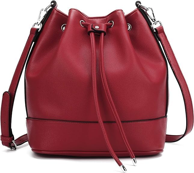AFKOMSTBucket Bag for Women,Drawstring Shoulder Bag and Designer Ladies Handbags with 2 Shoulder Straps