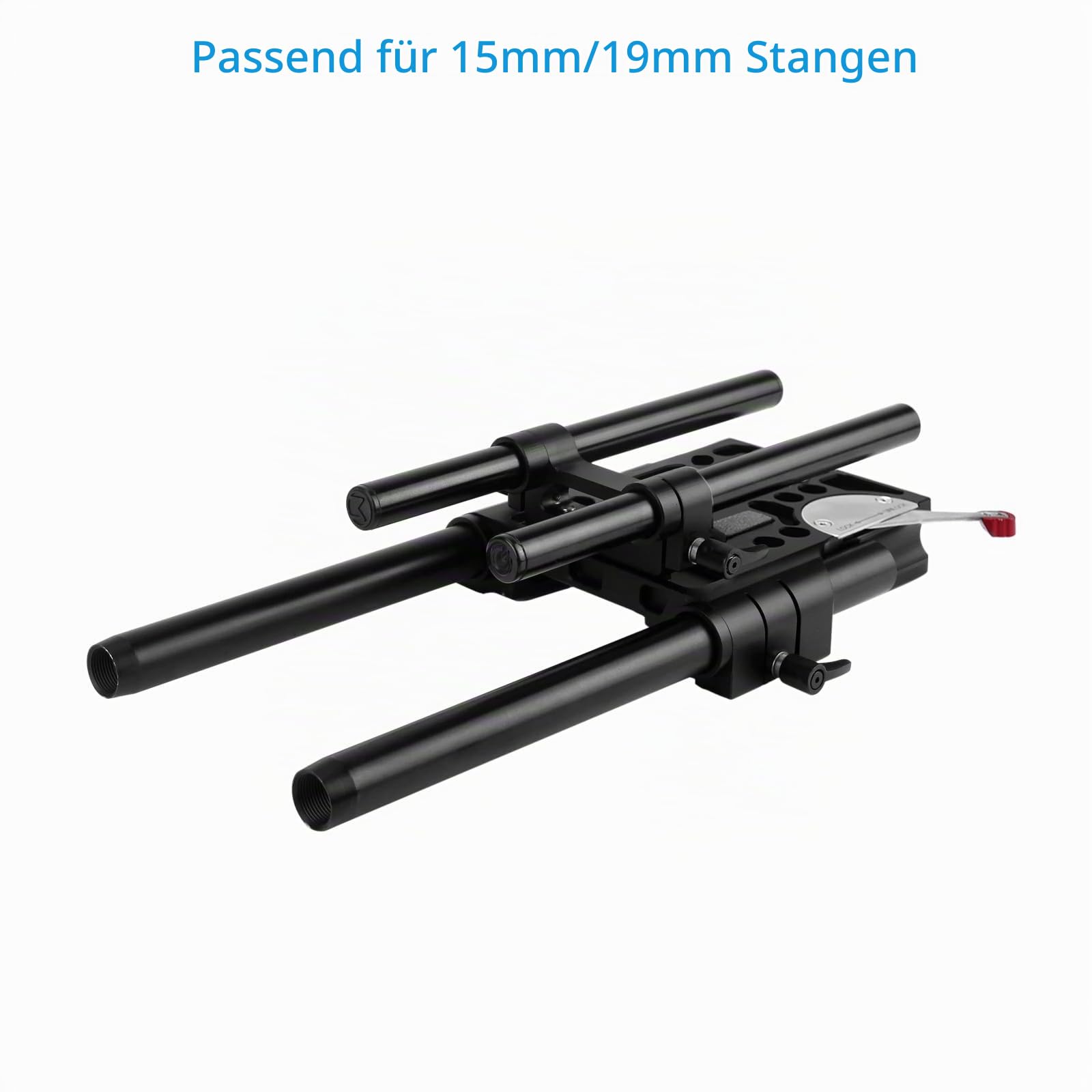 PROAIM 19–15mm Kamera-Basisplatte mit Dovetail-Platte & Schnellverschluss | CNC-Aluminiumgehäuse mit 1/4"-20- & 3/8"-16-Gewinden; für 15mm- und 19mm-Rohrsysteme, DSLR bis Cine-Kamera