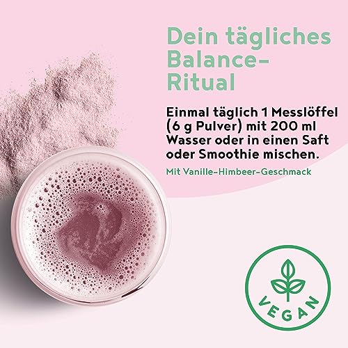 Balance Elixier - Mönchspfeffer (agnus castus), Yamswurzel, Myo Inositol & Vitamin B6 zur Regulation der Hormontätigkeit - Ergänzungsmittel für Frauen - Vanille-Himbeer Geschmack - 300g - 50 Portionen