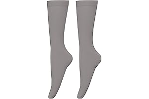 Women's Grey Opaque Stretchy Nylon Trouser Socks