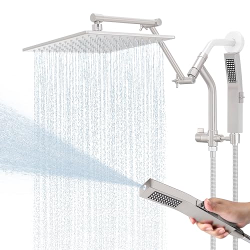 Image of All Metal 10 inch Luxurious Rain Shower Head with Handheld Spray, Power Jet