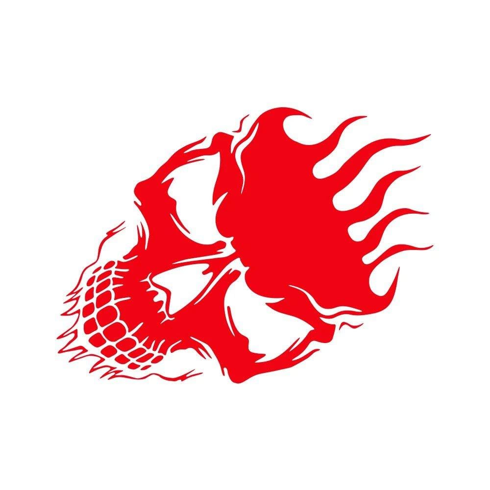 Bertdcx Glossy Red Auto Accessory Stickers Skull Creative Car Sticker Auto Exterior Decoration Pvc Waterproof Decal(,30X17cm)