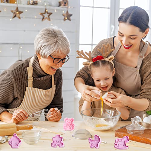 5 Pieces Baby Shower Cookie Cutters 3D Baby Cookie Cutter Teddy Bear Cookie Cutters Rocking Horse Baby Cheese Cutter Bib Bottle Baby Fondant Moulds Cutters Baby Carriage Stamper For Birthday Party #TOP6