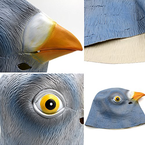 Creepyparty 43227-1328 Pigeon Mask Costume Novelty Halloween Costume Party Animal Mask Latex Birds Head Mask Pigeon Mask thumb #5