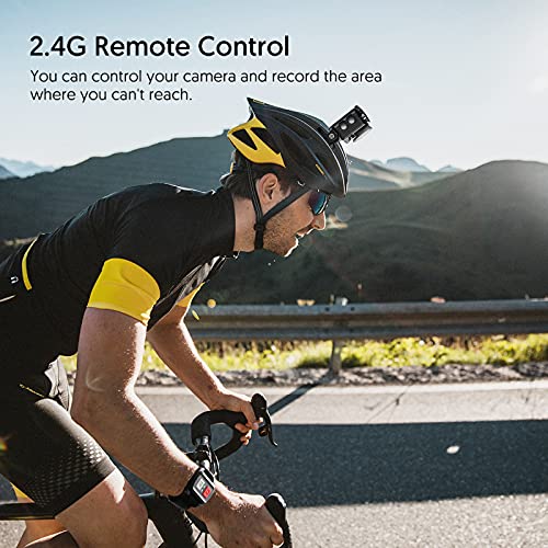4K Action Cam WiFi, 40M Unterwasserkamera Camcorders, 20MP Foto Sports Helmkamera, mit 2.4G Fernbedienung, Externes… – Bild 4