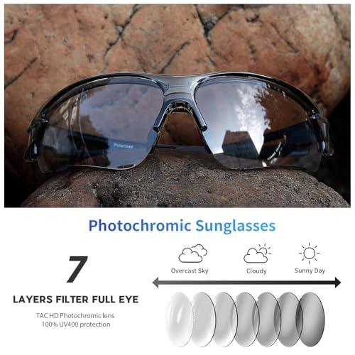Lentes de sol deportivos polarizados, protección UV 400 para hombres, mujeres y jóvenes, ideales para béisbol, ciclismo, pesca, correr y golf, lentes TAC