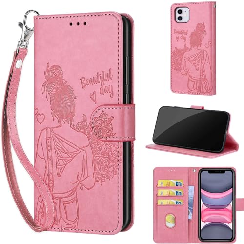 Étui portefeuille iPhone 11 en cuir synthétique avec finitions rabat