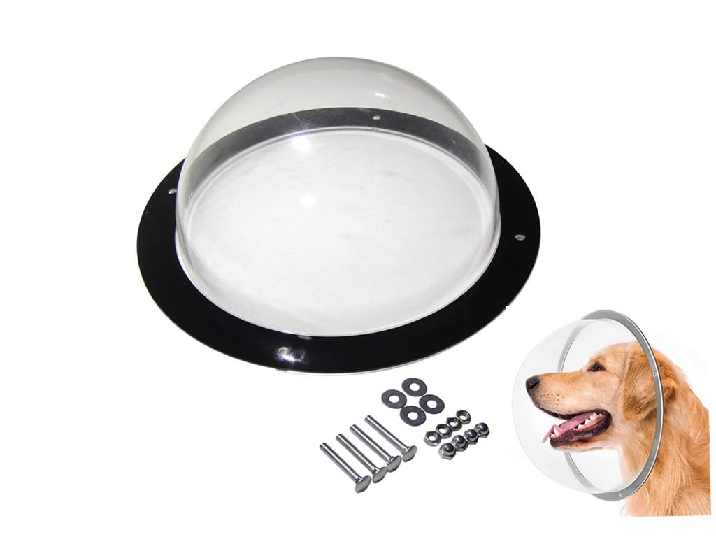 12.4" Clear Acrylic Pet Peek Window - Bubble Dome For Fences (Dogs, Cats & Even Horses!)
