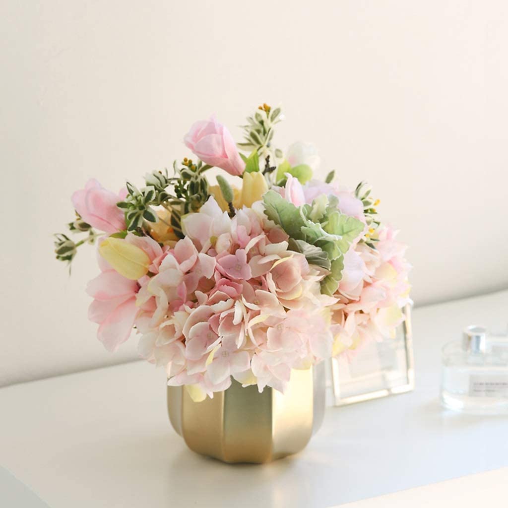 Phalaenopsis Hydrangea Künstliche Blumen-Set Mit Vase Kunststoff-Blume Für Zuhause Hochzeit Party Wohnzimmer Gefälschte Blumendekoration charmant