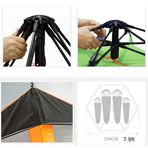 Tente étanche pop-up automatique 3-5 places de camping léger et facile à monter - 3