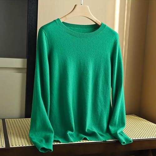 Image of 100% Pure Cashmere Crewneck Sweater for Women Long Sleeve Warm Soft Lightweight Knit Pullover