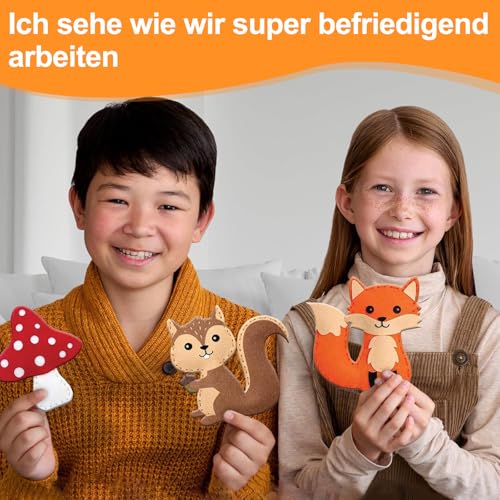 12 Stück Kinder Nähset Set - Tierformen Filz Nähen Nähen für Kinder ab 6 Jahre DIY Nähen Tierformen Pädagogisches für Anfänger Nähspaß Kreativ Tiere Filzen Pädagogisches Festliche Kreativsets