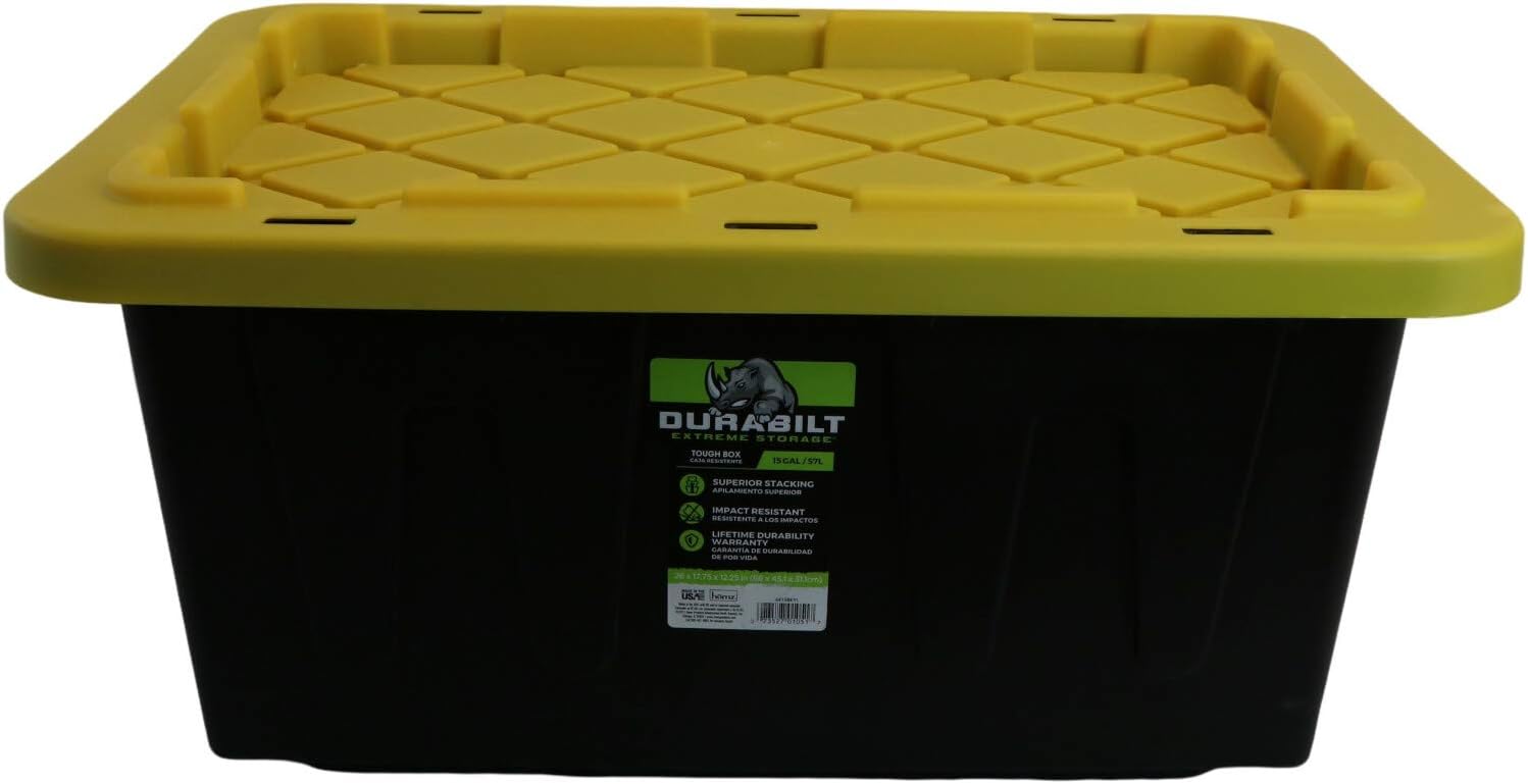 Amazon.com - HDX 27 gal. Strong Box Plastic Storage Tote in Black and ...