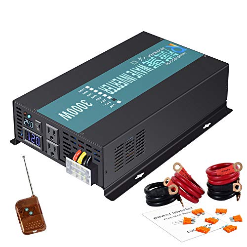 70% Off Discount WZRELB 3000W 24V 110~120V Pure Sine Wave Solar Power Inverter with Remote Control Switch