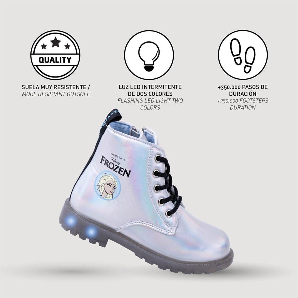 CERDÁ LIFE'S LITTLE MOMENTS - Botas de Agua Frozen - Botas con Luces de Color Blanco para Niña - Talla 28 - Licencia Oficial Disney