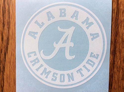 Alabama Crimson Tide, Premium Vinyl Sticker 4"x4" Decal, White, Bumper Car Truck Laptop image 2