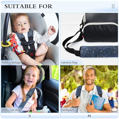 Image of 2 Pack Seatbelt Covers Seat Belt Cover Pad for Adults Boys Girls Car Seat Strap Covers Pads Cushion Universal Shoulder Strap Pad Protector for Backpack Camera Bag 10 x 7.7 Inch Blue Stars