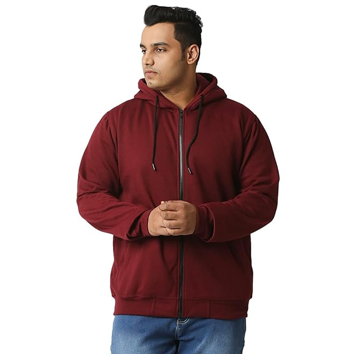bollywood designer Men Sweatshirt Winter Wear Hood with Zipper for Men-picture-15